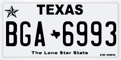 TX license plate BGA6993