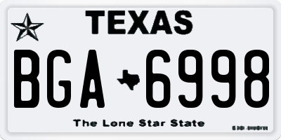 TX license plate BGA6998