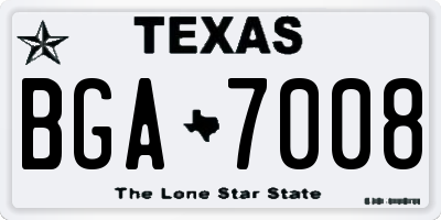 TX license plate BGA7008