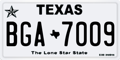TX license plate BGA7009