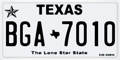 TX license plate BGA7010