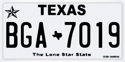 TX license plate BGA7019