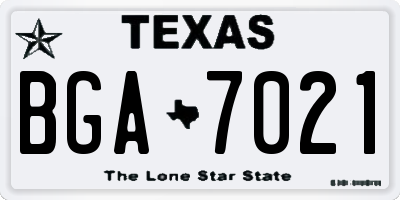 TX license plate BGA7021