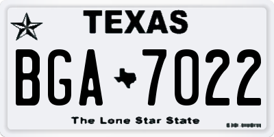 TX license plate BGA7022