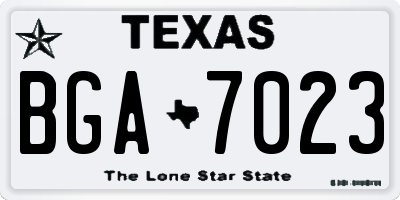 TX license plate BGA7023