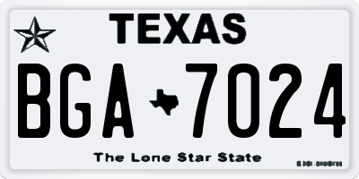 TX license plate BGA7024