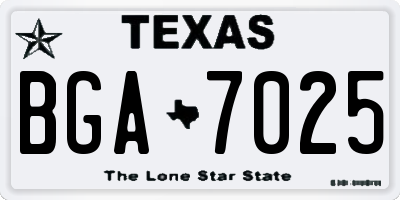 TX license plate BGA7025