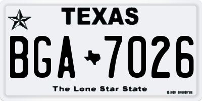 TX license plate BGA7026