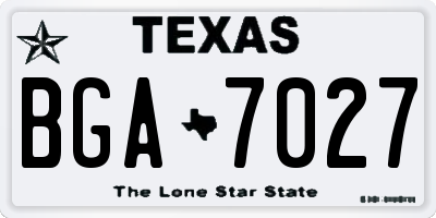 TX license plate BGA7027