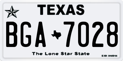 TX license plate BGA7028