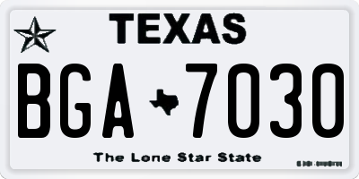 TX license plate BGA7030