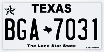 TX license plate BGA7031