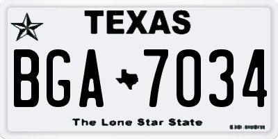 TX license plate BGA7034