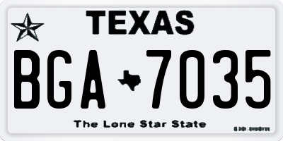 TX license plate BGA7035