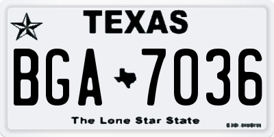 TX license plate BGA7036