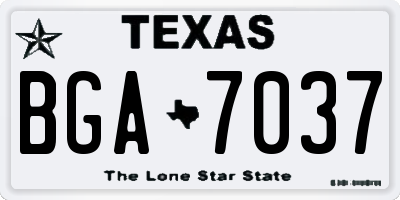 TX license plate BGA7037