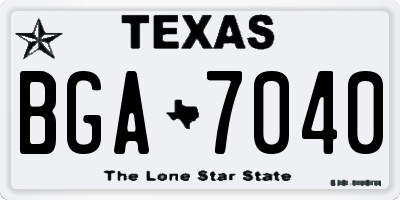 TX license plate BGA7040