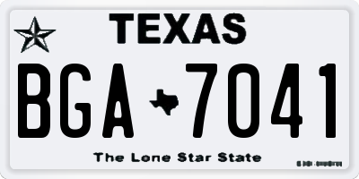 TX license plate BGA7041