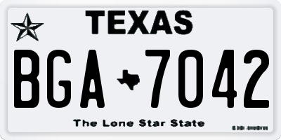 TX license plate BGA7042