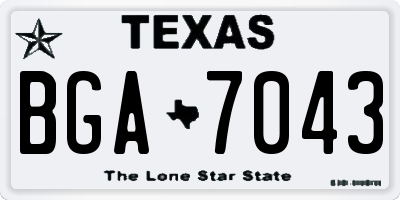 TX license plate BGA7043
