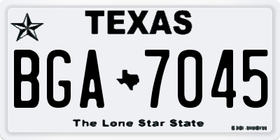 TX license plate BGA7045