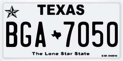 TX license plate BGA7050