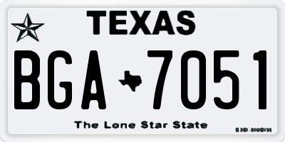 TX license plate BGA7051