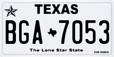 TX license plate BGA7053