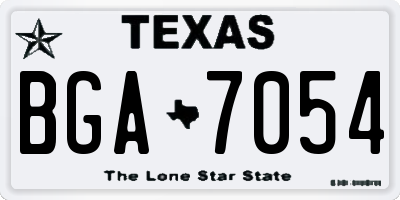 TX license plate BGA7054