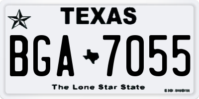 TX license plate BGA7055
