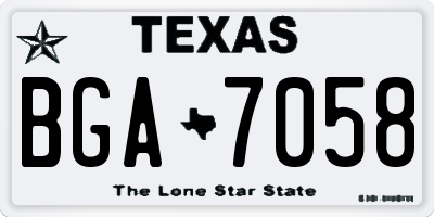 TX license plate BGA7058