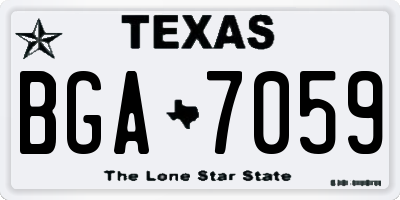 TX license plate BGA7059