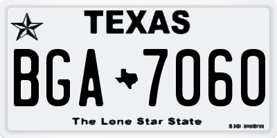 TX license plate BGA7060