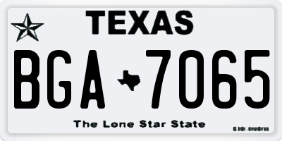 TX license plate BGA7065