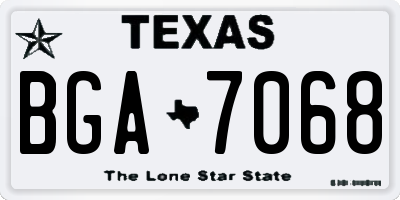 TX license plate BGA7068