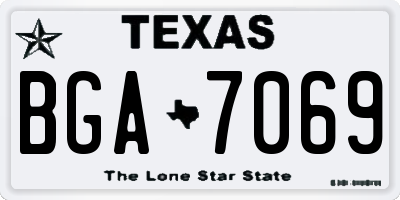 TX license plate BGA7069