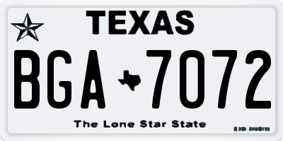 TX license plate BGA7072