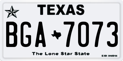TX license plate BGA7073