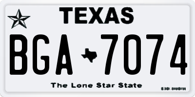 TX license plate BGA7074