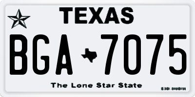 TX license plate BGA7075
