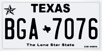 TX license plate BGA7076