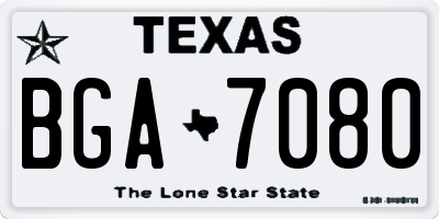 TX license plate BGA7080