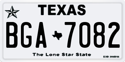 TX license plate BGA7082