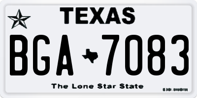 TX license plate BGA7083