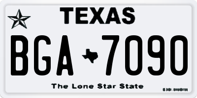 TX license plate BGA7090