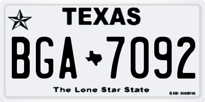 TX license plate BGA7092