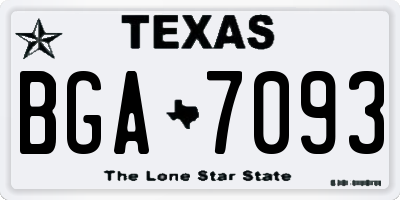 TX license plate BGA7093