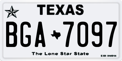 TX license plate BGA7097