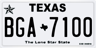 TX license plate BGA7100