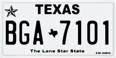 TX license plate BGA7101